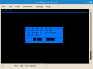 Host Flash settings can be saved for automated Host Flash reruns.
