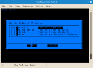 Configurable IP address for hostname redirection.